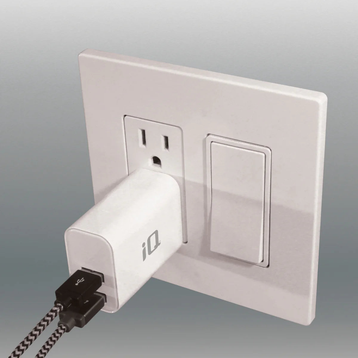 iQ 3.4A Dual Port USB-A Wall Charger - White
