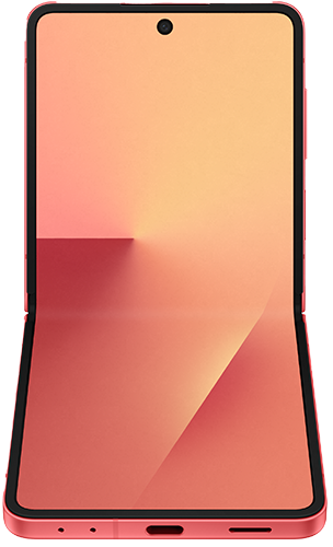 Front view of a red Galaxy Z Flip7