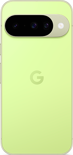 Back view of a lemongrass Google Pixel 10