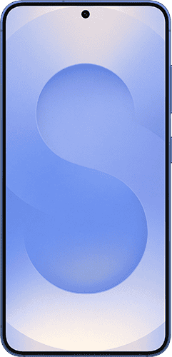 Navy Samsung S25, as seen from the back.