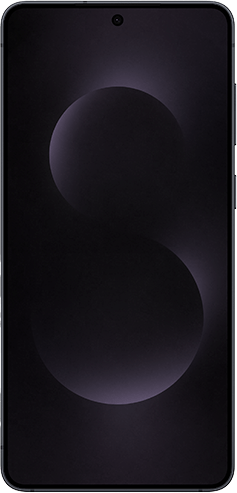 Black Samsung S25 Edge, as seen from the front.