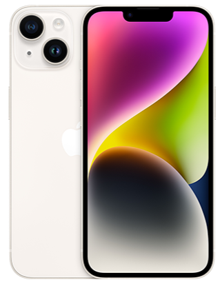 White Starlight Iphone 14, As Seen From The Front And Back