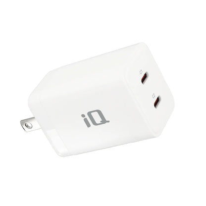 iQ USB PD 45W Wall Charger Dual Type C - White