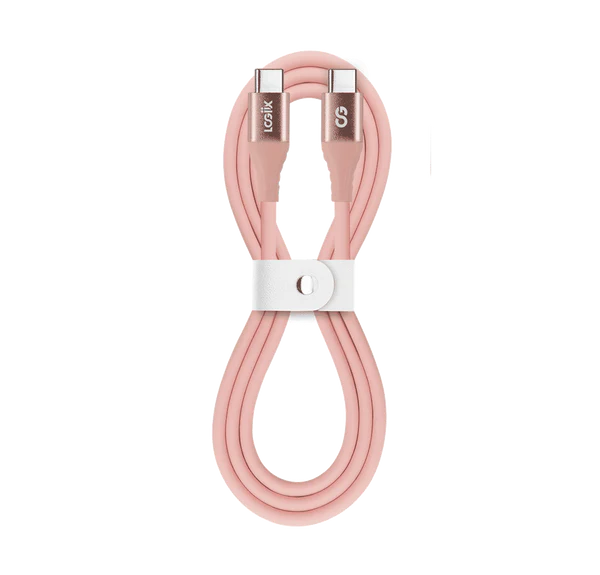 Vibrance Silicone Cable USB-C to USB-C - 1M - Blush