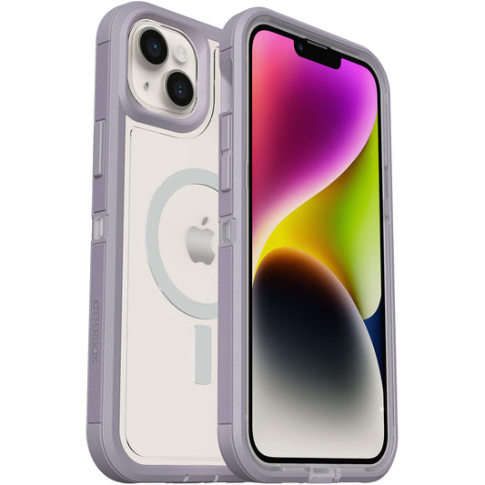 iPhone 14+: Otterbox Defender XT Magsafe Clear Series Case: Clear/Purple