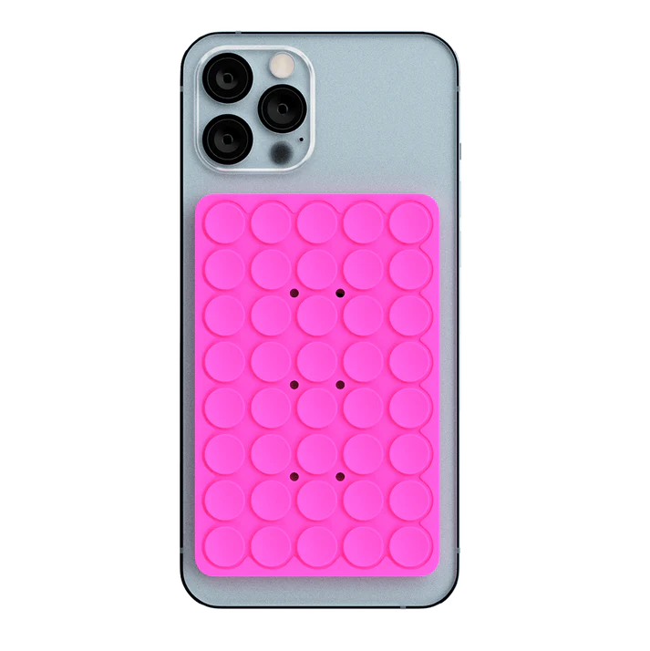 Pink PhoneSquid Suction Cup Phone Mount on an iPhone