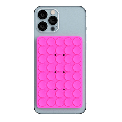 Pink PhoneSquid Suction Cup Phone Mount on an iPhone