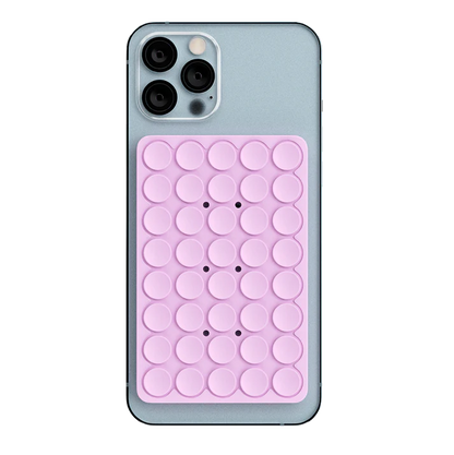 Lavender PhoneSquid Suction Cup Phone Mount on an iPhone