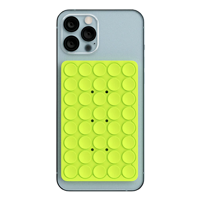 Lime PhoneSquid Suction Cup Phone Mount on an iPhone