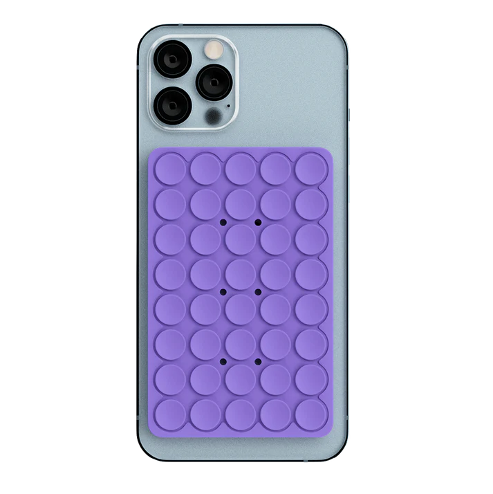 Purple PhoneSquid Suction Cup Phone Mount on an iPhone